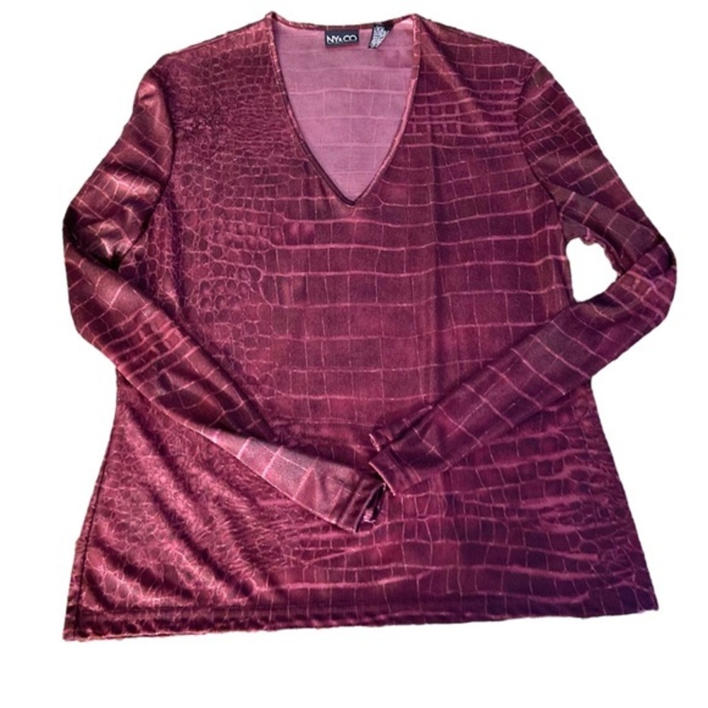 Violet Snakeskin Silky Long Sleeve Ladies Top